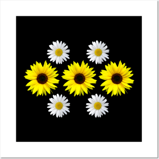 Sunflowers, daisies, flowers, floral, blossoms Posters and Art